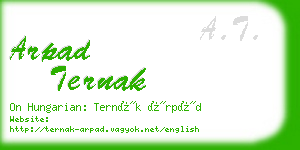 arpad ternak business card